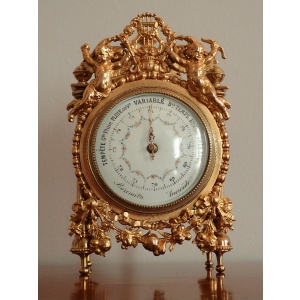 Charming French Ormolu Louis XVI Style Aneroid Barometer~Sold~