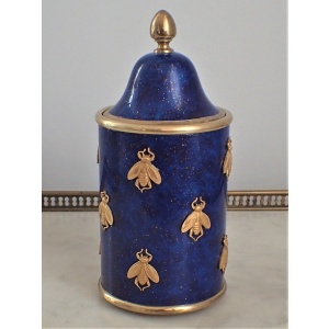 Lovely Gilt Bronze And Enamel Honey Pot By Odiot~Sold~