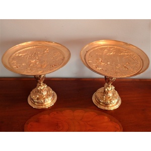Lovely Pair of 19th Century Gilt Bronze Tazzas