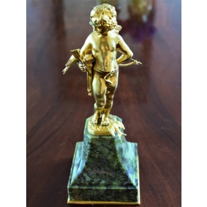 Charming Ormolu Statuette Of Cupid And Doves By Sadoux~Sold~