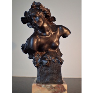 Gorgeous Bronze Statue Of La Vigne By Jules Desbois