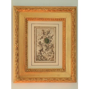 Lovely 18th Century Ink Drawing Of An Allegory of Painting