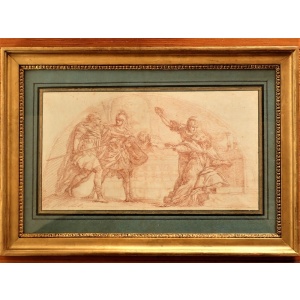 Powerful Red Chalk Drawing Of Roman Soldiers By JR Ango