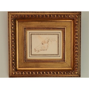 Powerful Study Of A Horse's Head By L Cogniet