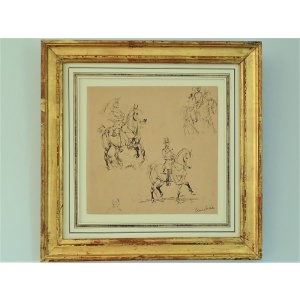 Lovely Ink Drawn Study Of The Cavaliers By E Detaille