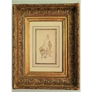 Ink Drawing Of A Warrior And Lion By Cogniet~Sold~