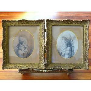 Charming Pair Of French Revolutionary Era Portraits~Sold~