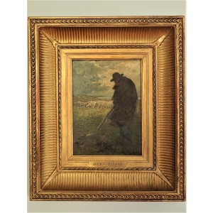 Painting Of A Sheperd And Sheep by Héreau~Sold~