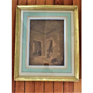 19th Century Drawing of A Domestic Scene By Guirand de Scevola