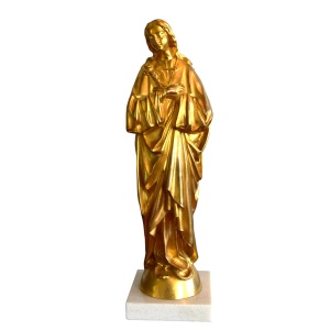 19th Century French Gilt Bronze Statue Of A Triumphant Madonna
