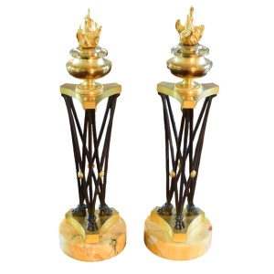 Elegant French Bronze Athenian Shaped Pair Of Directory Period Cassolettes