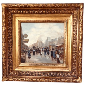 Fernand Legout Gérard - An Animated Street In Brittany